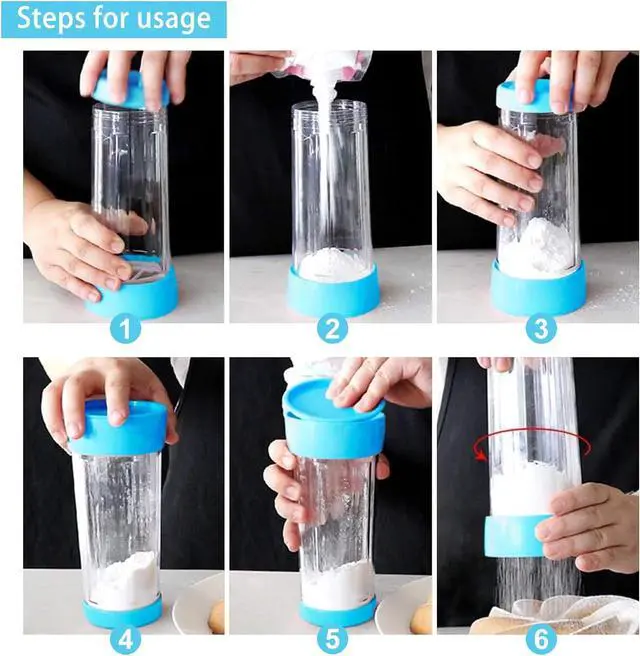 Alt view image 4 of 7 - Flour for Baking,Sifter for Baking,Flour Duster for Bread Baking(Blue)