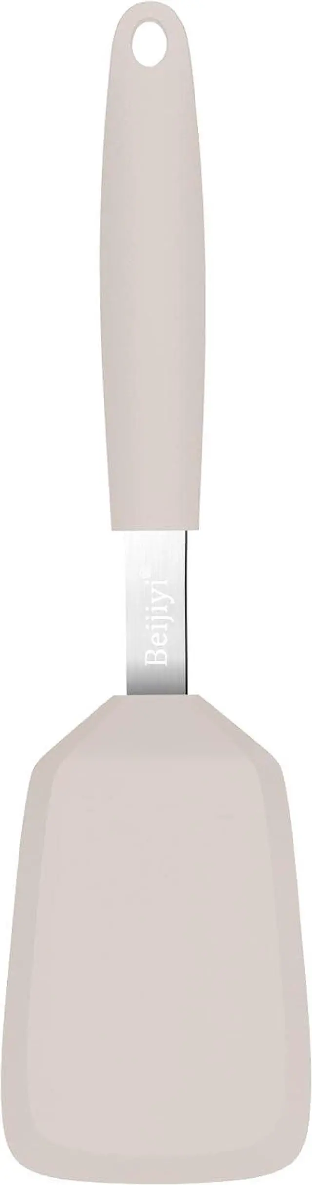 Main image of Beijiyi Silicone Spatula Turner, 600°F Heat Resistant, 13 x 3.2 in (Khaki) | BPA Free, Non-Toxic, Flexible Turner, Non Scratch for Non Stick Frying Pan, Flipping, Cooking, Dishwasher Safe
