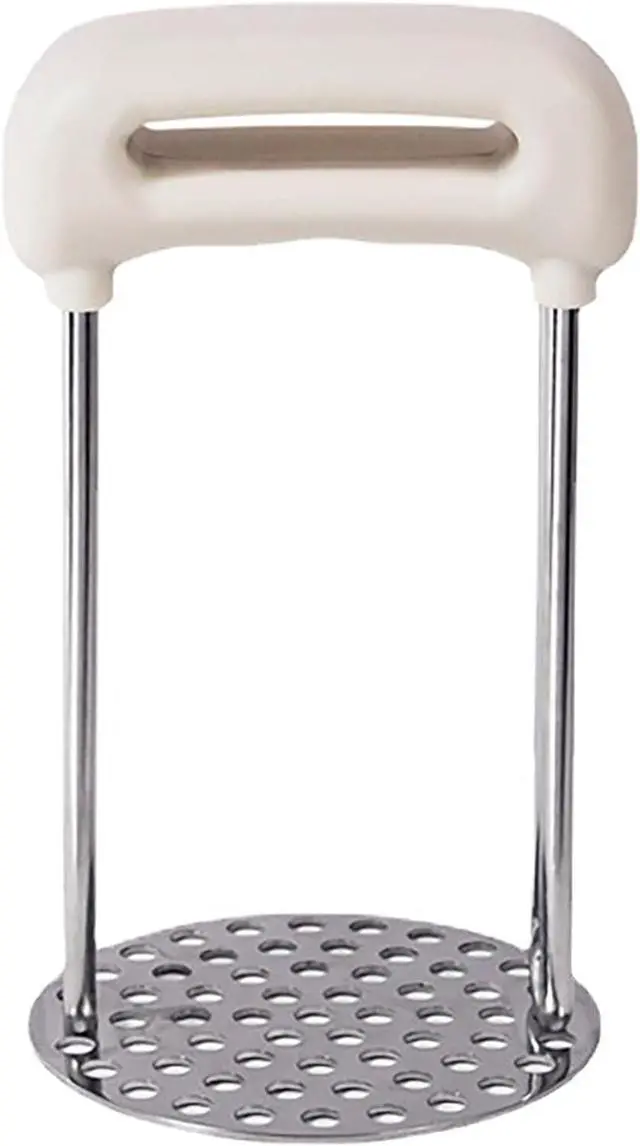 Main image of Heavy Duty Potato Mashers, 5 Inch x 2.8 Inch Food Grade Stainless Steel Food Crusher for Kitchen and Outdoors (white)