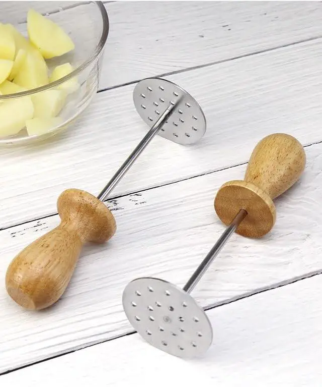 Alt view image 5 of 6 - Mini Avocado Masher, Mini Potato Mashers with Wood Handle (Mini Masher C) | Made of sturdy stainless steel,mini food masher with comfortable non-slip handle,Lightweight for mashing avocado,beans