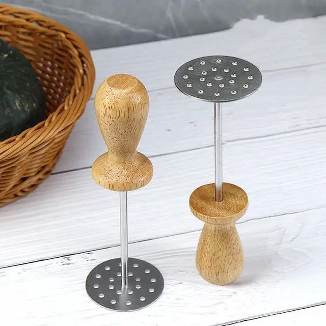 Alt view image 6 of 6 - Mini Avocado Masher, Mini Potato Mashers with Wood Handle (Mini Masher C) | Made of sturdy stainless steel,mini food masher with comfortable non-slip handle,Lightweight for mashing avocado,beans