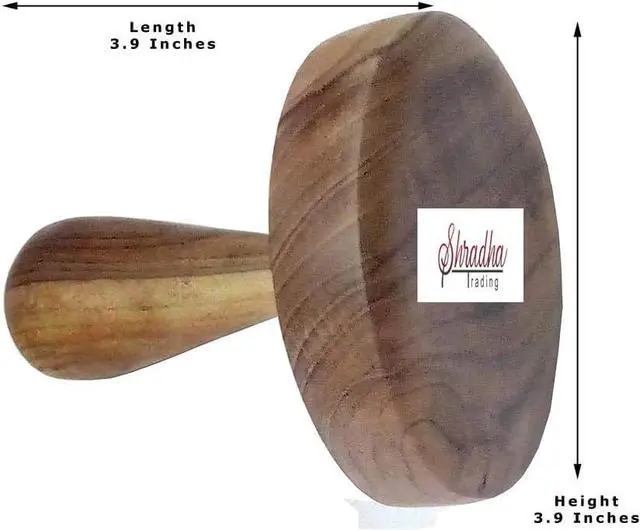 Alt view image 3 of 5 - Wooden Potato Masher, Wooden Roti Chapati Presser,roti bhakri or khakara on tava Presser, Crusher