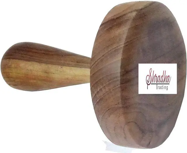 Alt view image 4 of 5 - Wooden Potato Masher, Wooden Roti Chapati Presser,roti bhakri or khakara on tava Presser, Crusher