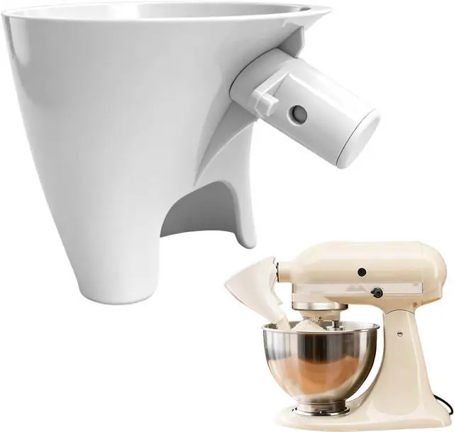 Main image of Flour Funnel for KitchenAid Mixer 4.5-5 Qt,Anti-Splash Attachment for Tilt-Head Stand Model, Dishwasher Safe,No-Mess Baking Tool, Easy Pour Accessory,Fits Kitchen Aid Flour Funnel