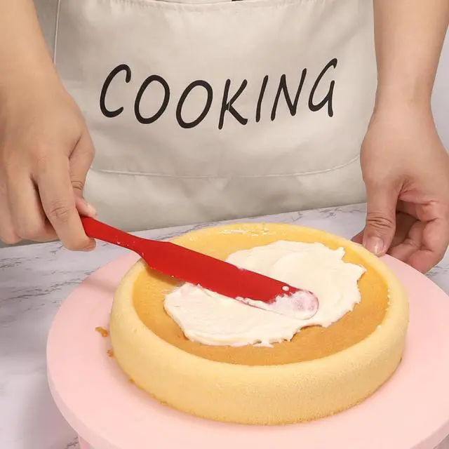 Alt view image 5 of 7 - 4 PackSilicone Jar Spatula,Cake Cream Butter Spatulas,Icing Spatula,Sourdough Spatula with Long Handle, Jar Scraper Spatula (Black,Red,Orange,Blue)