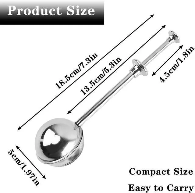 Alt view image 2 of 7 - Stainless Steel Baker's Dusting Wand Powdered Sugar Shaker Duster Sifter | One Handed Flour Duster for Sifting Flour Sugar Spices, Baking Tool for Bread Cakes Pastry Kitchen Accessories
