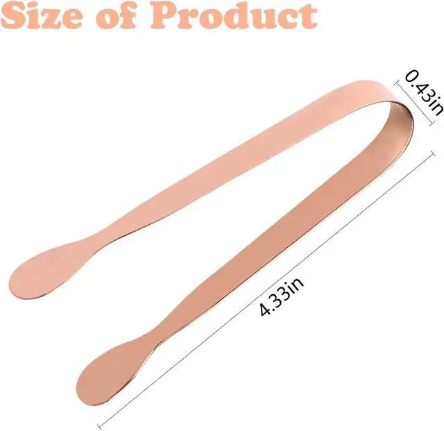 Alt view image 2 of 7 - MIDELONG Rose Gold Mini Serving Tongs, Small Sugar Tongs Stainless Steel Ice Tongs Food Tongs Appetizers Tongs Serving Utensils for Party Tea Coffee Bar, Pack of 4