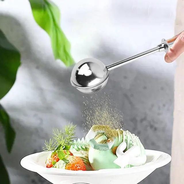 Alt view image 4 of 7 - Stainless Steel Baker's Dusting Wand Powdered Sugar Shaker Duster Sifter | One Handed Flour Duster for Sifting Flour Sugar Spices, Baking Tool for Bread Cakes Pastry Kitchen Accessories