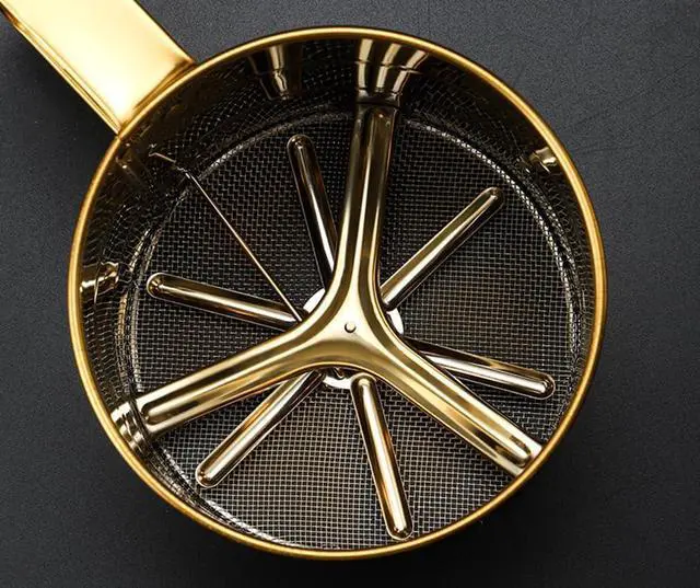 Alt view image 4 of 6 - Stainless Steel Fine Mesh Sieve Flour Sifter Golden Flour Cup Sifter