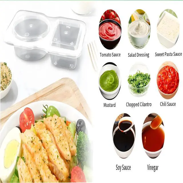 Alt view image 2 of 7 - Reusable Snack Containers with Lids, 30 Pack 2 Compartment Portion Control Food Storage Boxes for Kids School Lunch, Work, Travel & Meal Prep