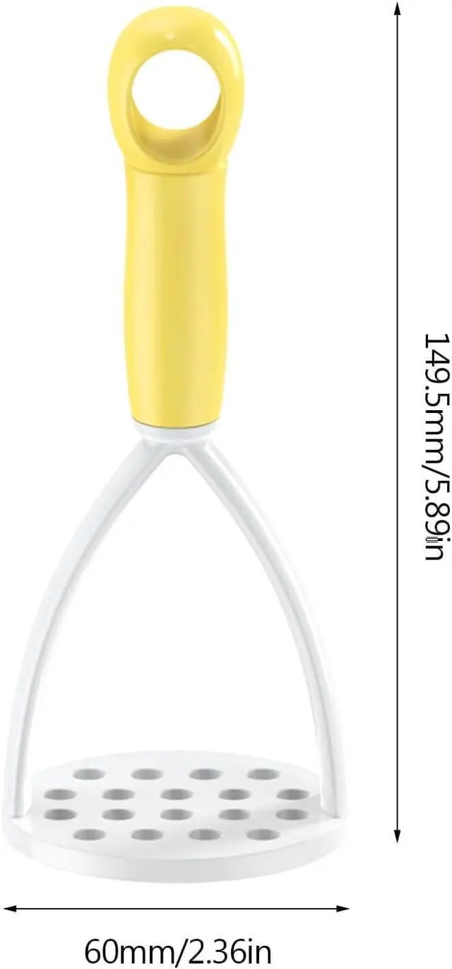 Alt view image 4 of 7 - Yellow Plastic Potato Masher with Handle,Potato Masher Potatoes Mud Pressure Mud Machine With Handle Potato Masher Vegetable Masher Kitchen Tool Potato Masher,Kitchen Utensils and Gadgets
