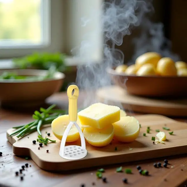 Alt view image 5 of 7 - Yellow Plastic Potato Masher with Handle,Potato Masher Potatoes Mud Pressure Mud Machine With Handle Potato Masher Vegetable Masher Kitchen Tool Potato Masher,Kitchen Utensils and Gadgets