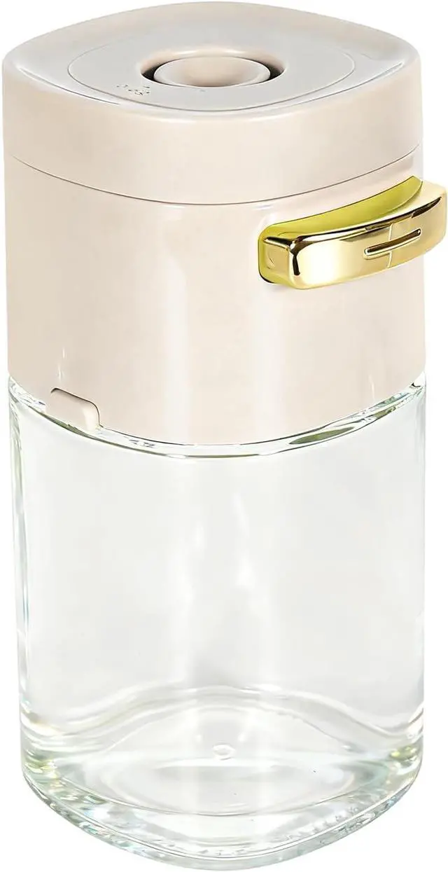 Main image of Sugar and Salt Container 6oz/180ml, Airtight Seasoning Dispenser with Measured Pour, Small Clear Spice Container for Kitchen Counter, Portion Control Jar for Salt Pepper Sugar (White)