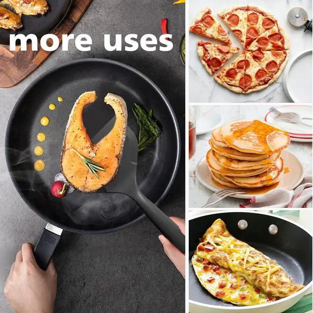 Alt view image 7 of 7 - Wide Silicone Egg Spatula for Japanese Tamagoyaki pan, Omelet Flipper | nonstick griddle tools, flip scraper for pancakes,heat-resistant,wide turner for fish,burgers,steak,omelettte pan spatula