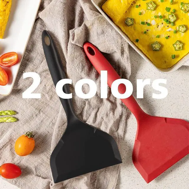 Alt view image 6 of 7 - Wide Silicone Egg Spatula for Japanese Tamagoyaki pan, Omelet Flipper | nonstick griddle tools, flip scraper for pancakes,heat-resistant,wide turner for fish,burgers,steak,omelettte pan spatula