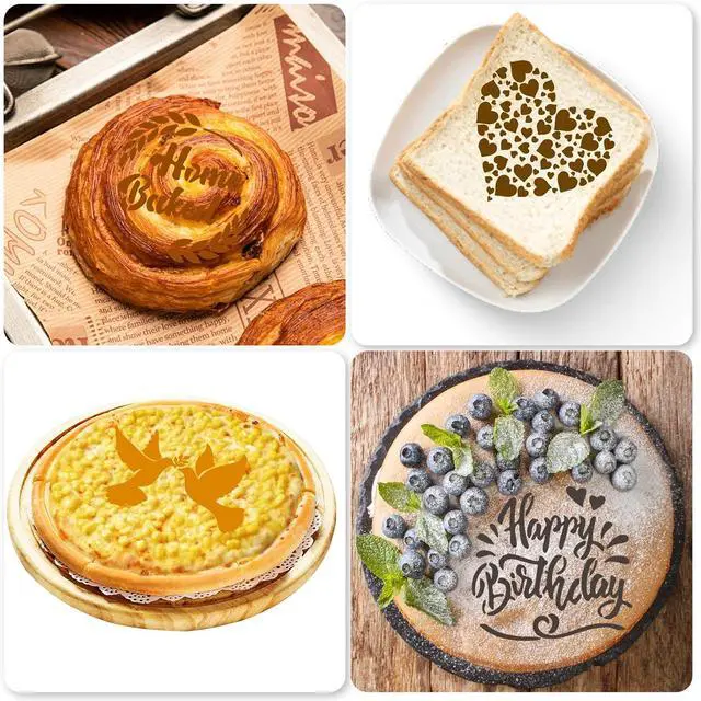 Alt view image 4 of 7 - 12pcs Sourdough Bread Stencil with Flour Sifter, 12 Styles Baking Templates Cookie Template for Baking Bread Making Accessories for Cake Cookie Pie