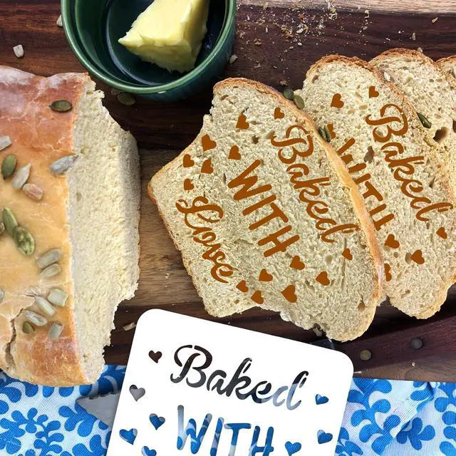 Alt view image 5 of 7 - 12pcs Sourdough Bread Stencil with Flour Sifter, 12 Styles Baking Templates Cookie Template for Baking Bread Making Accessories for Cake Cookie Pie