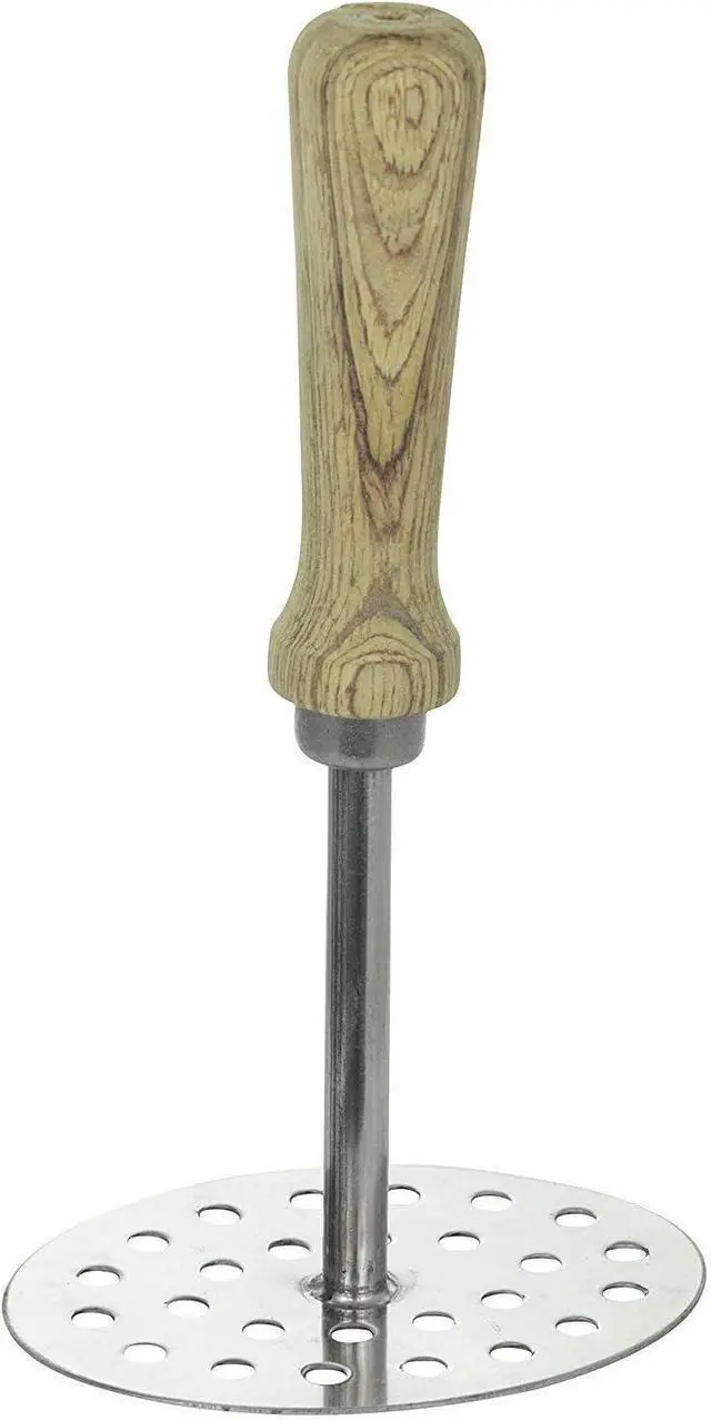 Alt view image 2 of 4 - Stainless Steel Potato Masher,Masher,Stainless Steel Smooth Potato Masher, Ricer Presser With Wooden Handle