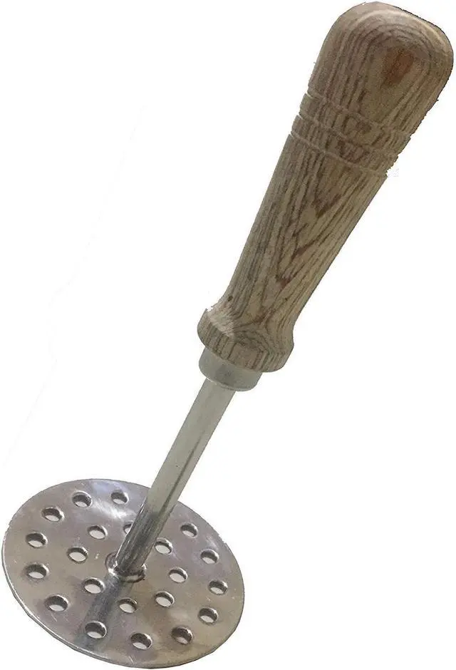 Alt view image 4 of 4 - Stainless Steel Potato Masher,Masher,Stainless Steel Smooth Potato Masher, Ricer Presser With Wooden Handle