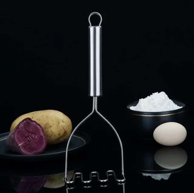 Alt view image 2 of 7 - Potato Masher, Stainless Steel Heavy Duty Metal Potato Ricer With Mirror Polish, Food Masher Utensil, Hand Masher, Vegetables Fruits Mashe, Dishwasher Safe (9.6 Inch)