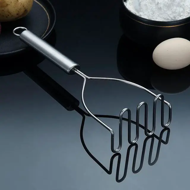 Alt view image 3 of 7 - Potato Masher, Stainless Steel Heavy Duty Metal Potato Ricer With Mirror Polish, Food Masher Utensil, Hand Masher, Vegetables Fruits Mashe, Dishwasher Safe (9.6 Inch)