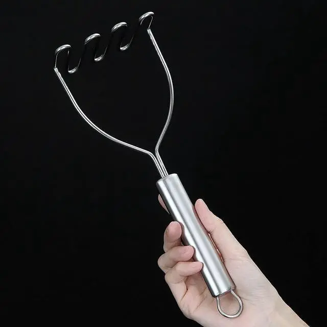 Alt view image 5 of 7 - Potato Masher, Stainless Steel Heavy Duty Metal Potato Ricer With Mirror Polish, Food Masher Utensil, Hand Masher, Vegetables Fruits Mashe, Dishwasher Safe (9.6 Inch)
