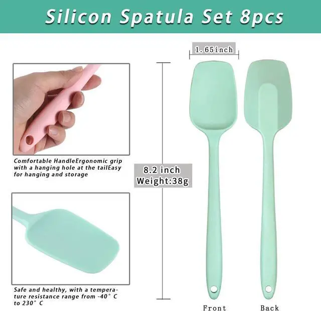 Alt view image 2 of 7 - 4 PCS,7.8Inch Silicone Spatulas Rubber Spatula Small Spatula Baking Mini Spatula Mixing Tool for Nonstick Cookware (4 colors)