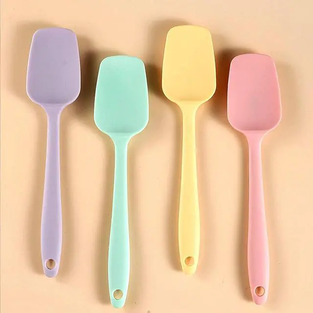 Alt view image 3 of 7 - 4 PCS,7.8Inch Silicone Spatulas Rubber Spatula Small Spatula Baking Mini Spatula Mixing Tool for Nonstick Cookware (4 colors)