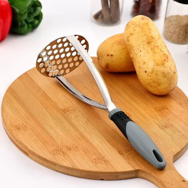 Alt view image 2 of 7 - Joyoldelf Heavy Duty Potato Masher, Stainless Steel Integrated Masher Kitchen Tool & Food Masher/Potato Smasher with Non-slip Handle, Perfect for Bean, Vegetable, Fruits, Avocado, Meat