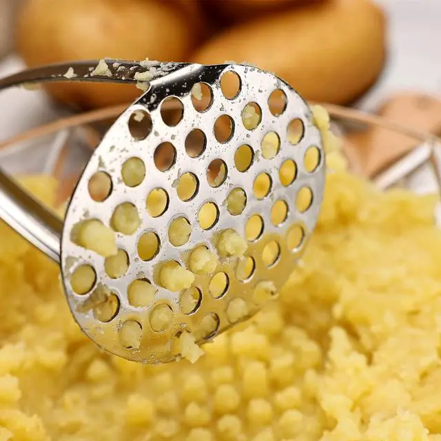 Alt view image 3 of 7 - Joyoldelf Heavy Duty Potato Masher, Stainless Steel Integrated Masher Kitchen Tool & Food Masher/Potato Smasher with Non-slip Handle, Perfect for Bean, Vegetable, Fruits, Avocado, Meat