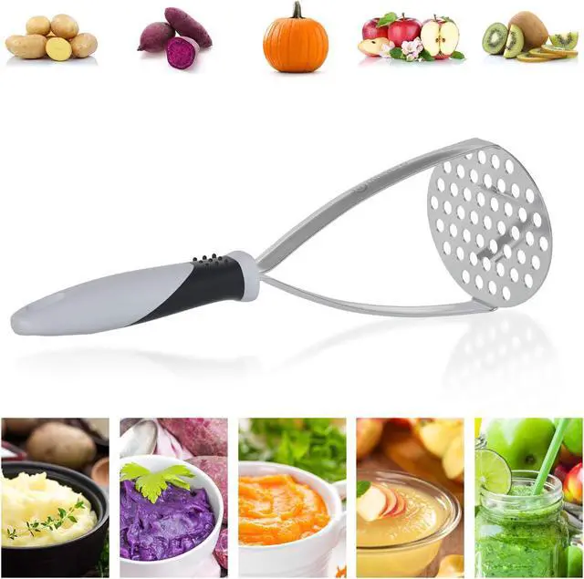 Alt view image 6 of 7 - Joyoldelf Heavy Duty Potato Masher, Stainless Steel Integrated Masher Kitchen Tool & Food Masher/Potato Smasher with Non-slip Handle, Perfect for Bean, Vegetable, Fruits, Avocado, Meat