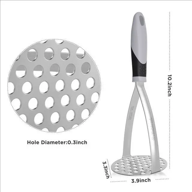 Alt view image 7 of 7 - Joyoldelf Heavy Duty Potato Masher, Stainless Steel Integrated Masher Kitchen Tool & Food Masher/Potato Smasher with Non-slip Handle, Perfect for Bean, Vegetable, Fruits, Avocado, Meat