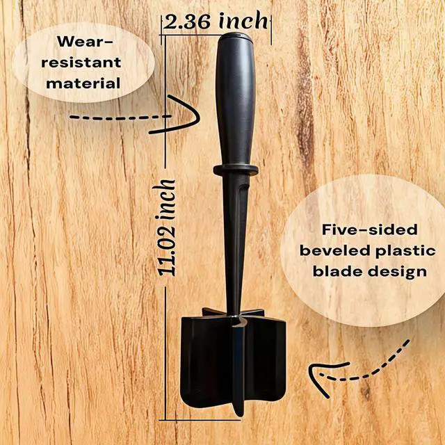 Alt view image 4 of 7 - Meat Chopper, Hamburger Grinder, Premium Heat Resistant Masher for Ground Beef, Burger Grinder, Potato Masher, Nylon Potato Mix Tool, Safe, Non-Stick, Mix and Chop Kitchen Tool - Black