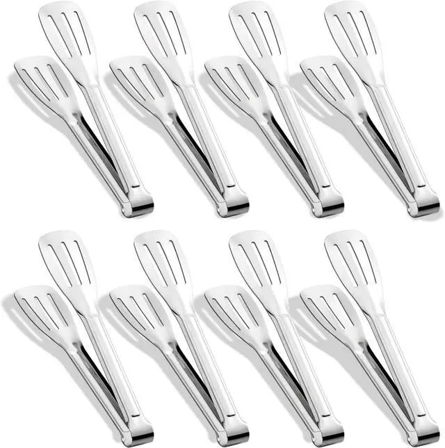 Main image of Kitchen Tongs 7 Inch, 8 Pack Stainless Steel Serving Tongs for Cooking Appetizers, Salad, Small Kitchen Tongs for Food, Dishwasher Safe