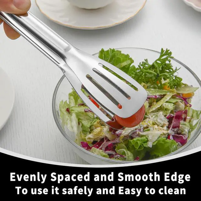 Alt view image 5 of 6 - Kitchen Tongs 7 Inch, 8 Pack Stainless Steel Serving Tongs for Cooking Appetizers, Salad, Small Kitchen Tongs for Food, Dishwasher Safe