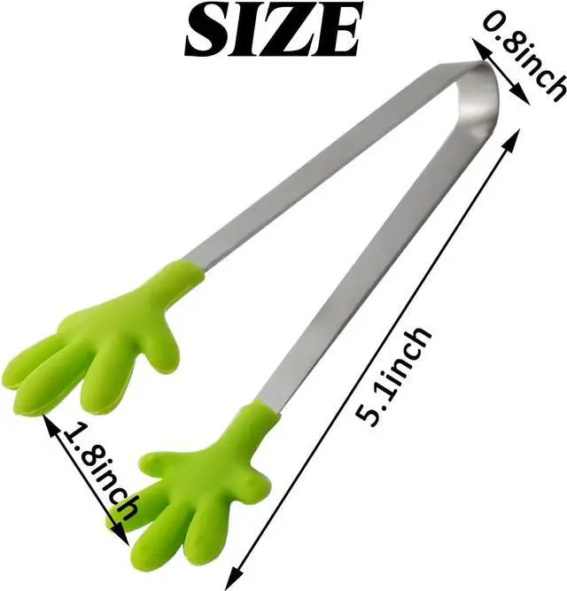 Alt view image 2 of 5 - GXXMEI 10PCS Mini Tong, Hand Shape Silicone Food Tongs, 5Inch Kid Tongs for Sugar Cubes, Serving Food, Colorful Kitchen Tongs Perfect for Kids