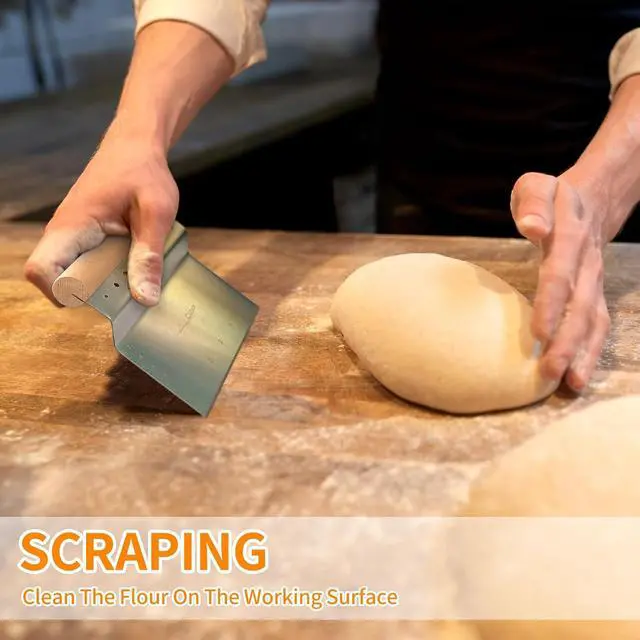 Alt view image 7 of 7 - ALLTOP Dough Bench Scraper/Cutter/Chopper, 1 Pack | Stainless Steel Blade, Herb Stripper, Scale Ruler, Leaf Remover