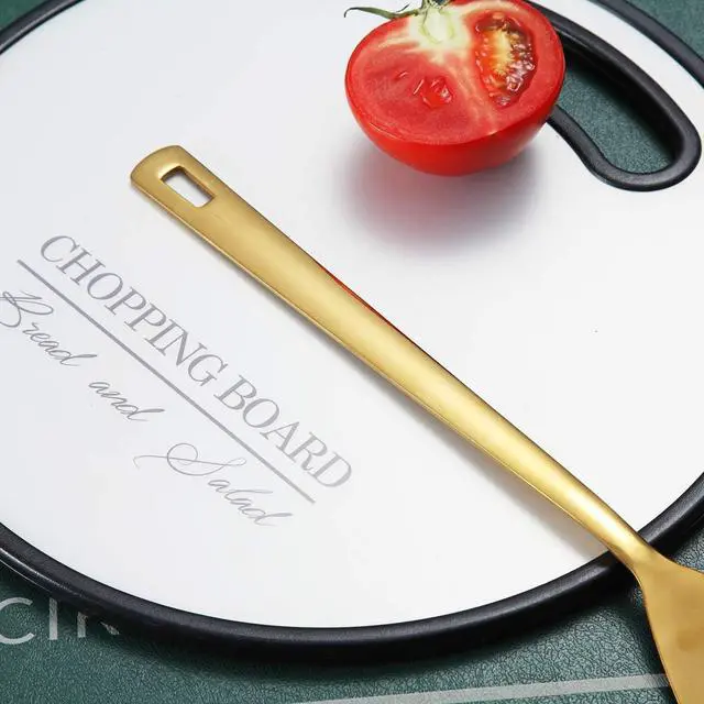 Alt view image 6 of 7 - Gold Potato Masher, Berglander Heavy Duty Metal Potato Ricer Stainless Steel With Titanium Gold Plating, Food Utensil Hand, Vegetables Fruits Mashe, Dishwasher Safe, Easy to Clean