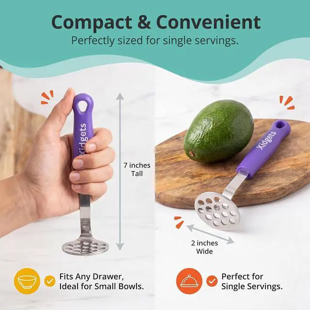 Alt view image 4 of 6 - Mini Avocado Masher | Dishwasher Safe | Stainless Steel (Plum Purple)