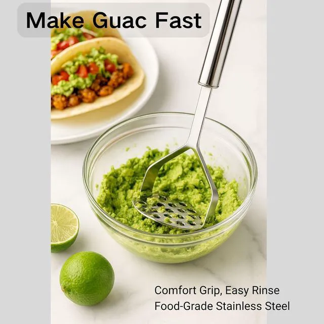 Alt view image 4 of 7 - 3 PCS Potato Masher Stainless Steel,Bean Smasher,Food Fruit Egg Masher Metal,Masher Kitchen Tool