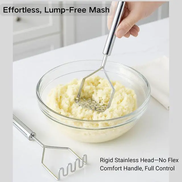 Alt view image 5 of 7 - 3 PCS Potato Masher Stainless Steel,Bean Smasher,Food Fruit Egg Masher Metal,Masher Kitchen Tool