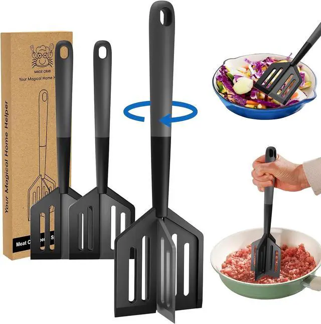 Main image of 2PCS Meat Chopper, Heat Resistant Meat Masher for Hamburger, Ground Beef Smasher, Non Stick Mix Ground Chopper, Mix and Chop Potato Masher Tool 2in1 Twist Design