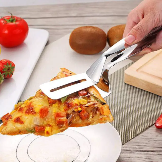 Alt view image 4 of 7 - HornTide Pasta & Steak Tongs Set (8" + 9"), SUS304 Stainless Steel, Multifunctional Food Flipping Tools for Cooking and Serving