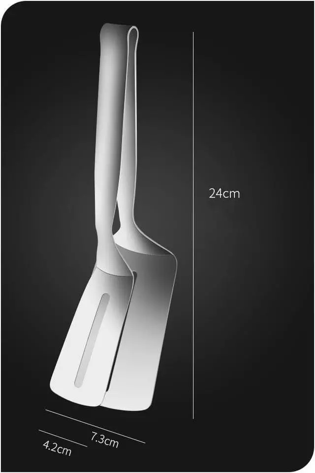 Alt view image 7 of 7 - HornTide Pasta & Steak Tongs Set (8" + 9"), SUS304 Stainless Steel, Multifunctional Food Flipping Tools for Cooking and Serving