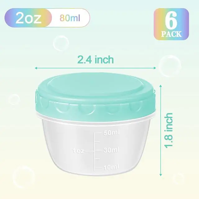 Alt view image 3 of 7 - Salad Dressing Containers, 6 Pack 2oz Plastic Food Storage Containers with Lids, Reusable Small Sauce Condiment Container to Go for Lunch Box, Leak-Proof, Dishwasher, Microwave & Freezer Safe