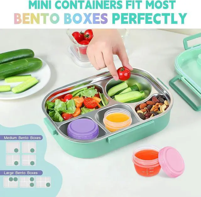 Alt view image 5 of 7 - Salad Dressing Containers, 6 Pack 2oz Plastic Food Storage Containers with Lids, Reusable Small Sauce Condiment Container to Go for Lunch Box, Leak-Proof, Dishwasher, Microwave & Freezer Safe