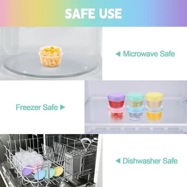 Alt view image 6 of 7 - Salad Dressing Containers, 6 Pack 2oz Plastic Food Storage Containers with Lids, Reusable Small Sauce Condiment Container to Go for Lunch Box, Leak-Proof, Dishwasher, Microwave & Freezer Safe