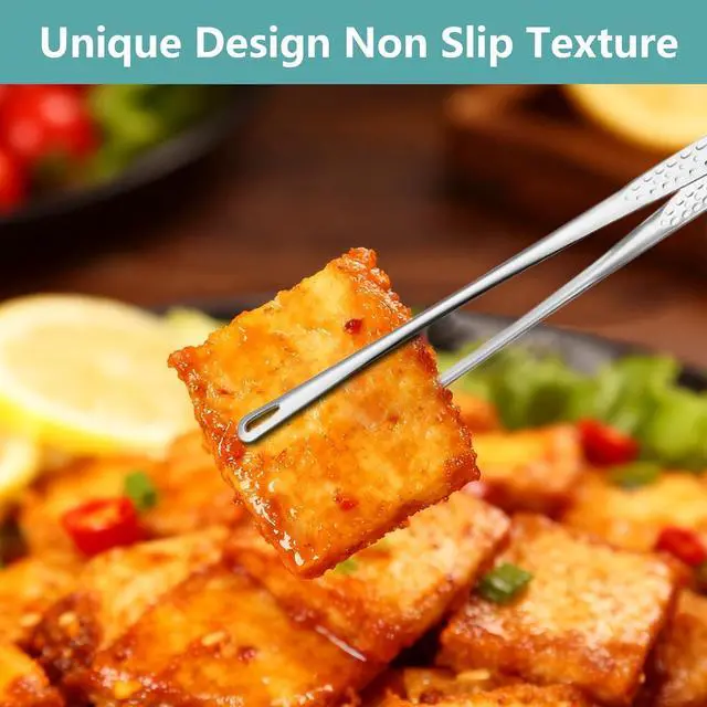 Alt view image 4 of 7 - 9 Pcs Stainless Steel Korean BBQ Tongs, 11" Hot Pot Tongs Bulk for Cooking Portable Kitchenware Home Outdoor Steak Salad Food