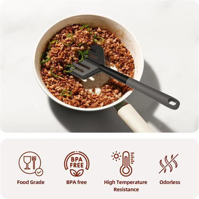 Alt view image 6 of 7 - 2PCS Meat Chopper, Heat Resistant Meat Masher for Hamburger, Ground Beef Smasher, Non Stick Mix Ground Chopper, Mix and Chop Potato Masher Tool 2in1 Twist Design