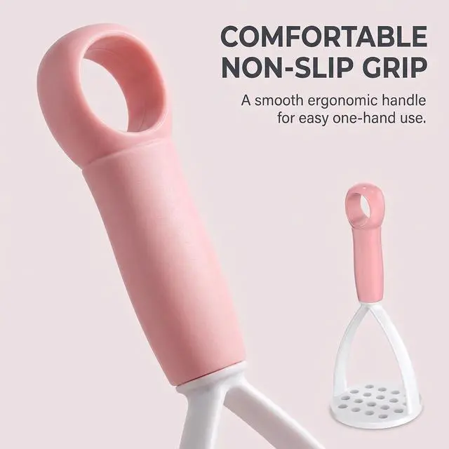 Alt view image 5 of 7 - 1Pc Random Color Manual Silicone Potato Masher, Cooking Utensils Masher, Mini Potato Masher for Non-Stick Cookware
